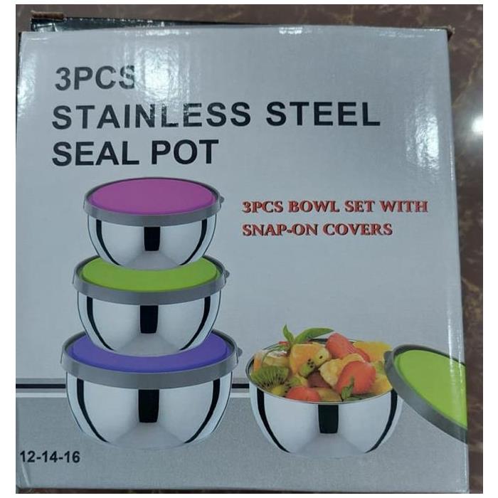 3 Pieces of Stainless Steel Seal Pot